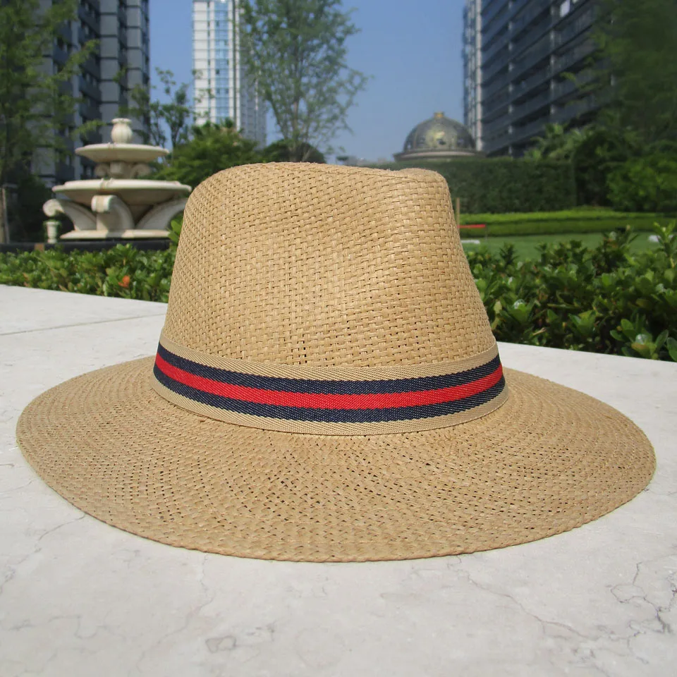 Взрослый 57-58 см Мода Лето Для женщин солнцезащитные очки соломенная шляпа мужская Повседневное Панама шляпа от солнца Шапки широкими полями Пляж Джаз-шляпы Шапки солнцезащитный козырек