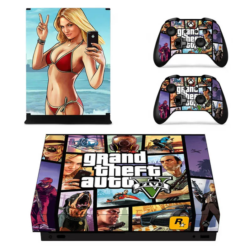 GTA 5 наклейка s для Xbox One X виниловые наклейки на кожу Обложка стикеры Adesivo one консоли