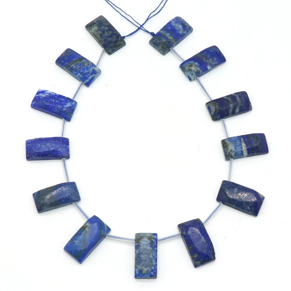 

13Pcs New Flat Rectangular Beads Natural Semi-precious Quartz Faceted Beads for Jewelry Making DIY Necklace Accessories 15x30mm