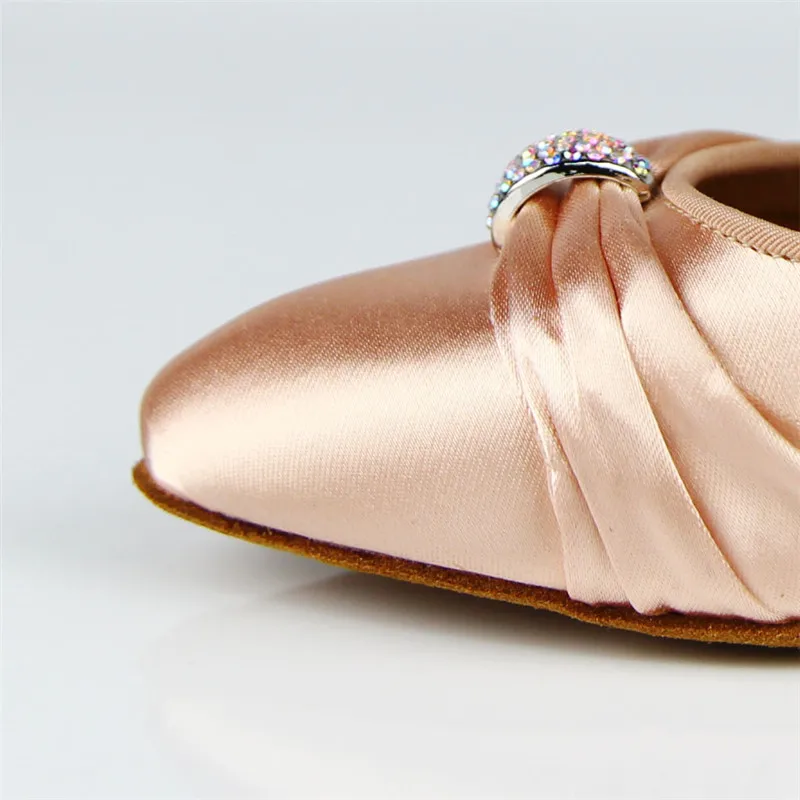 Женская танцевальная обувь для бальных танцев BD 169 свежий атласный Высокий