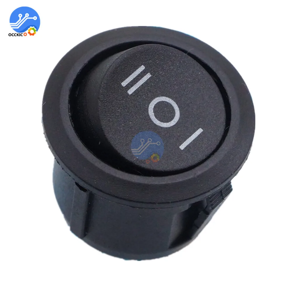 5 шт. мини круглый черный 3-контактный переключатель SPDT вкл./ВЫКЛ. Тумблер для