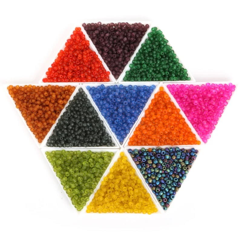 Модные бусины 2 мм круглые бусины-разделители из матового стекла россыпью