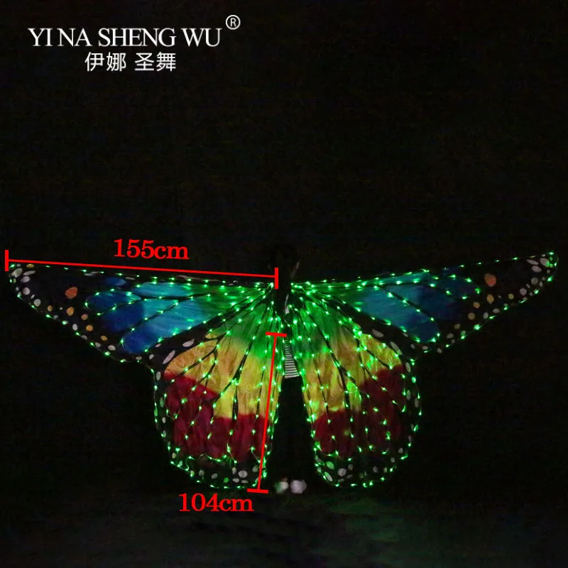 Крылья для танца живота крылья женщин танцев бабочки Хэллоуин светодиодный плащ