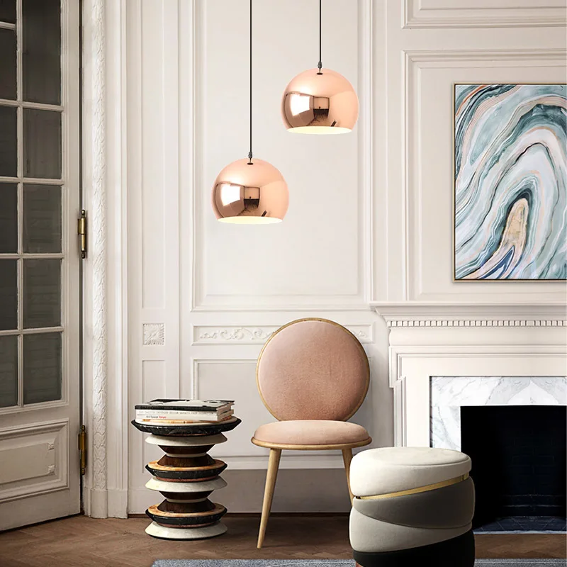 Зеркальный розовый фотосветильник креативный современный потолочный подвесной