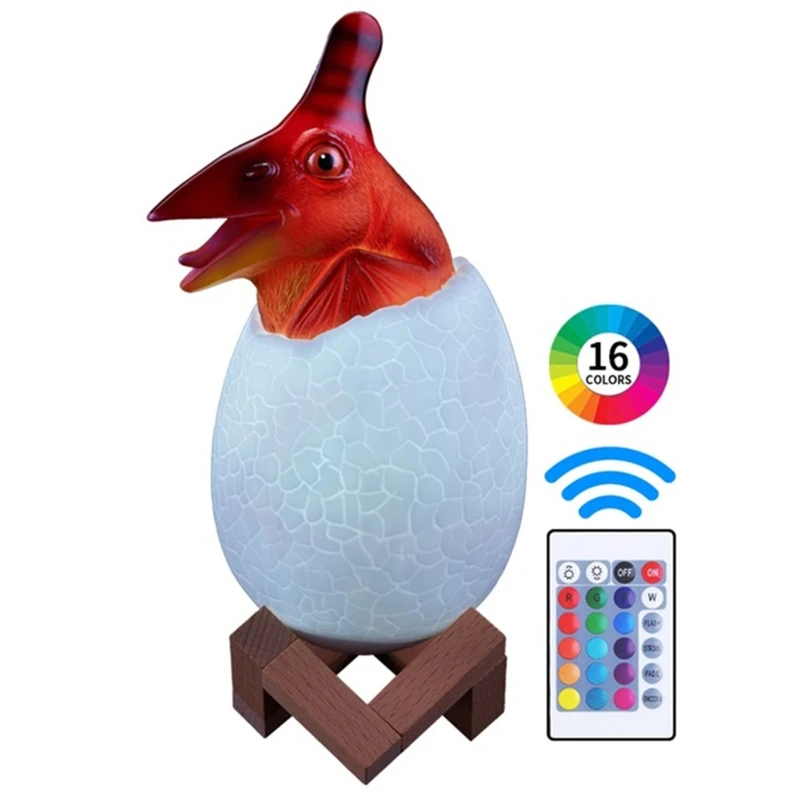 

Dinosaur Night Light, Dinosaur Lamp with 16 Colors, Remote Control Pat Touch Toy