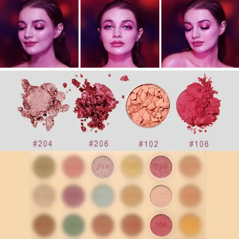 Разнообразные блестящие тени для век DEMON 18 цветов палитра матовых Перламутровых