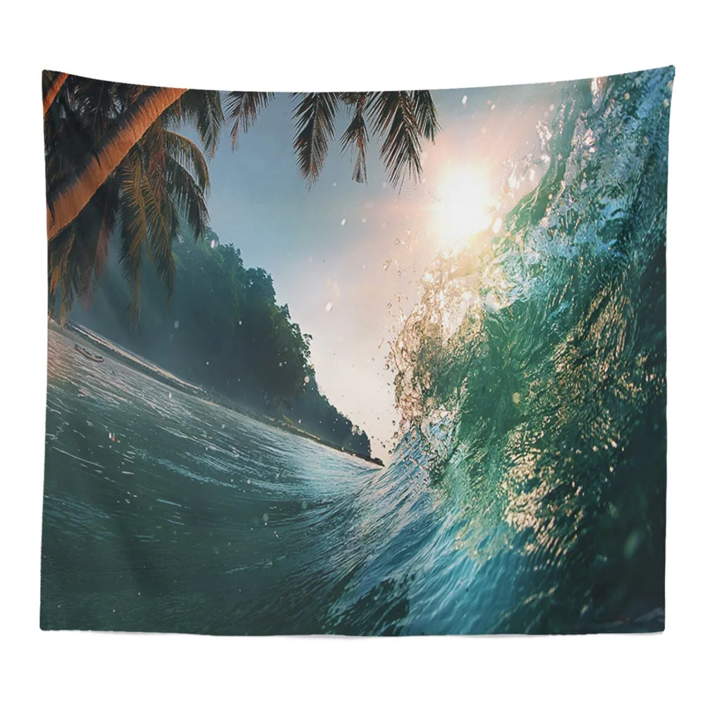 Гобелен пейзаж океана гобелен настенный дельфин волна комната декоративная