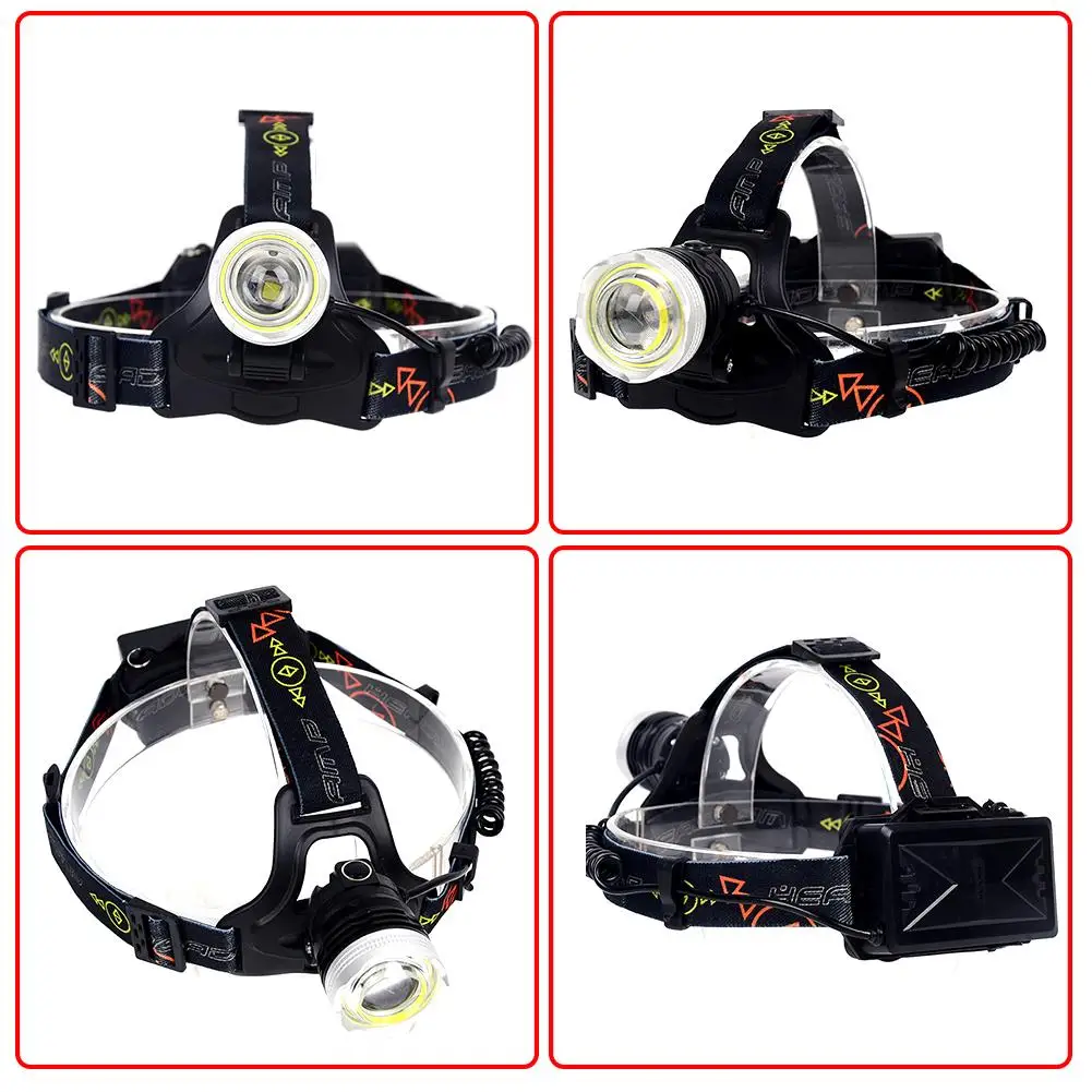 USB фары 4 режима Водонепроницаемый масштабируемый 2 * светодиодный 8000 Люмен LED Фара