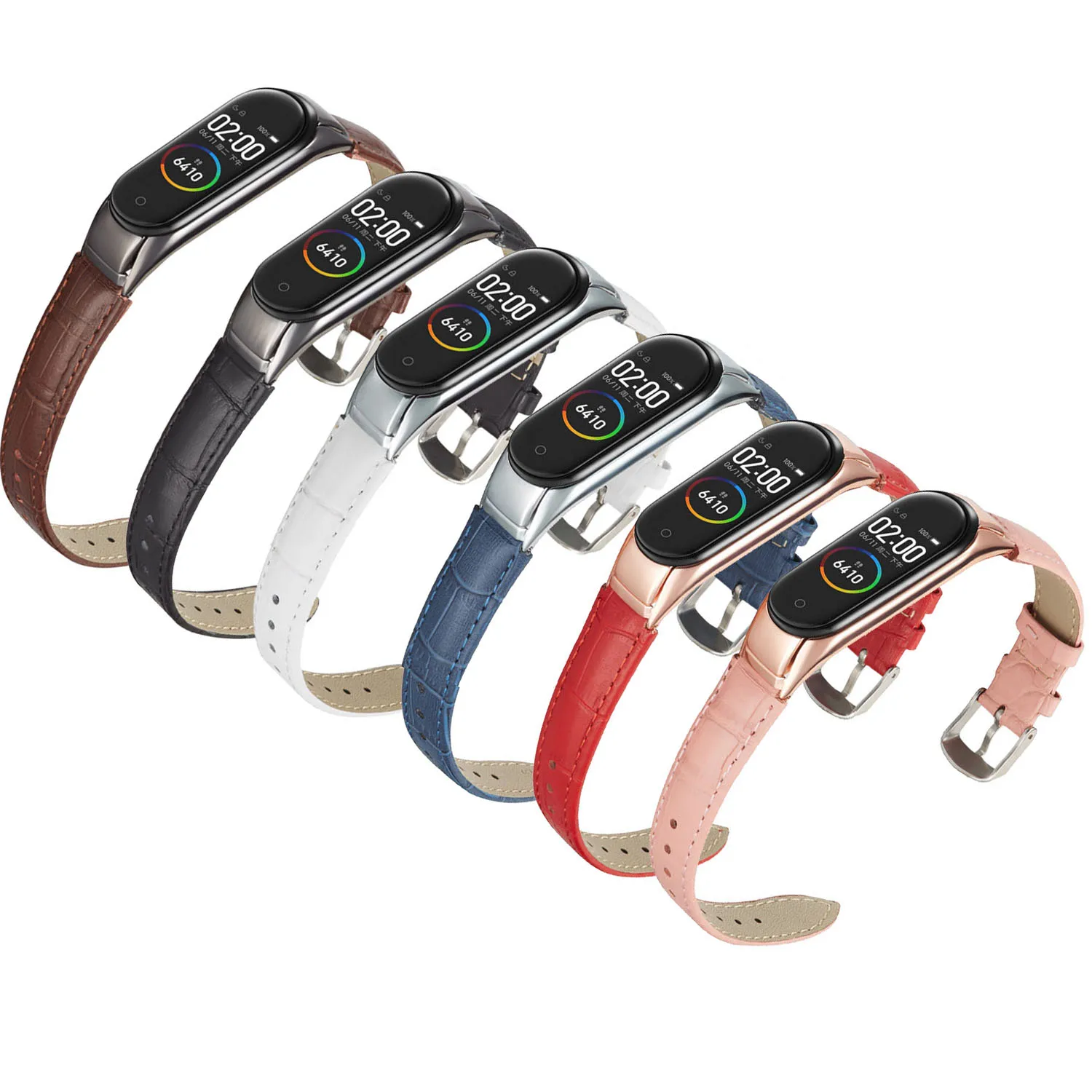 

Ремешок для часов Xiaomi Mi Band 3, кожаный ремешок с крокодиловыми прожилками для Xiaomi Mi Band 4, аксессуары, ремешок для браслета Miband 3/4