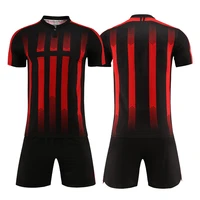 football jerseys classic red and black shirt milan soccer jersey clothes suit mens quick dry training football shirts