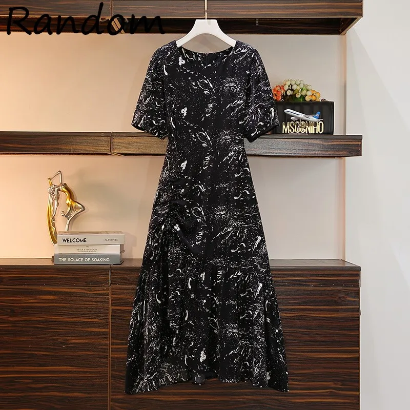 

Женское платье-футболка с коротким рукавом и круглым вырезом, размеры до 4XL