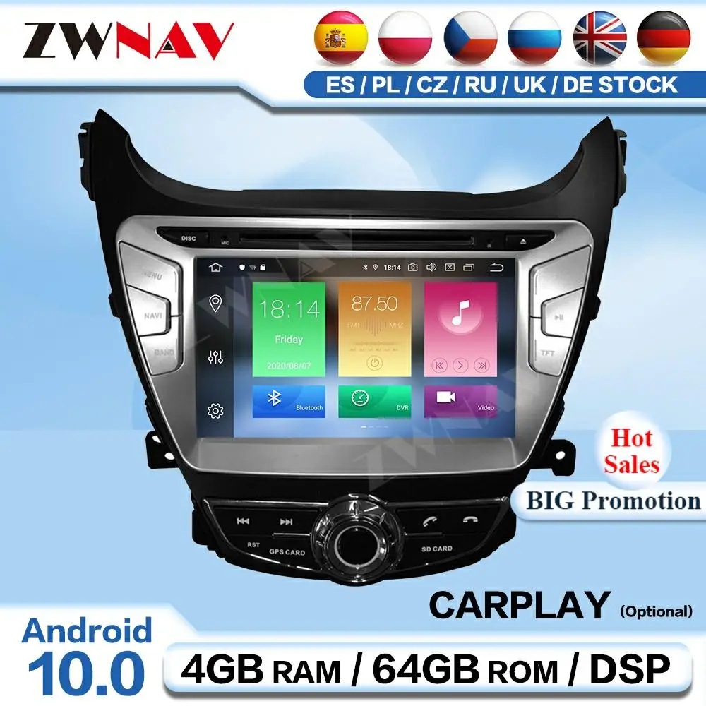 

Carplay 2 Din Android Video Player For Hyundai ELANTRA 2011 2012 2013 Car Radio Receiver Auto Audio Stereo Player GPS Head Unit