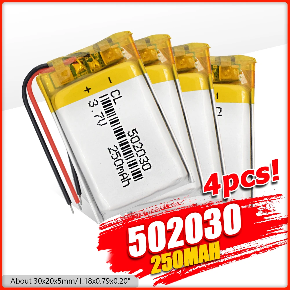 1/2/4x3 7 в полимерная 250 мАч 502030 литий ионная батарея для PSP MP3 GPS MID Bluetooth гарнитура PDA