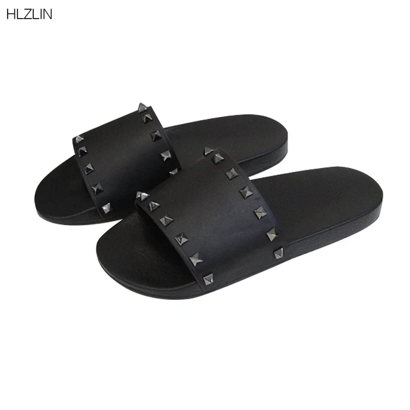 

Rivet slippers British style outdoor waterproof non-slip Leisure beach couples wear waterproof flip-flops plus size women shoes