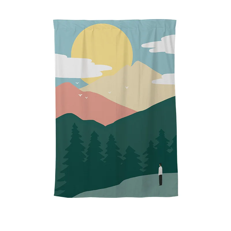 

Kitchen Short Curtain Nordic Cabinet Dust Cover Wardrobe Partition Curtains for Bedroom Cafe Decorative Half Drapes Cortinas