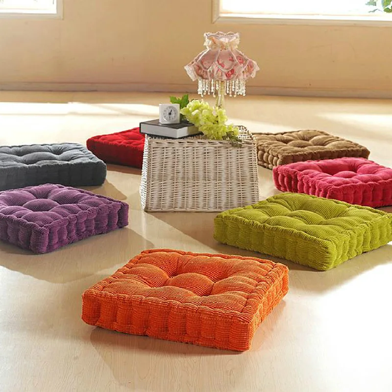 

Tatami Cotton Chair Cushion Solid Color Plush Seat Pad Soft Office Chair Cushions Child Pet Mat Floor Throw Pillow Home Decor