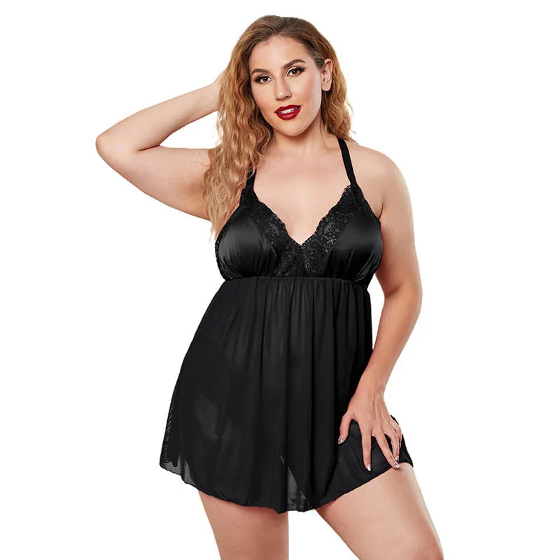 

Plus Size Women Sexy Lace Nightgowns Sleepwear Pyjamas Night Dress Nightwear Erotic Lingerie Female Nightdress Exotic Costumes
