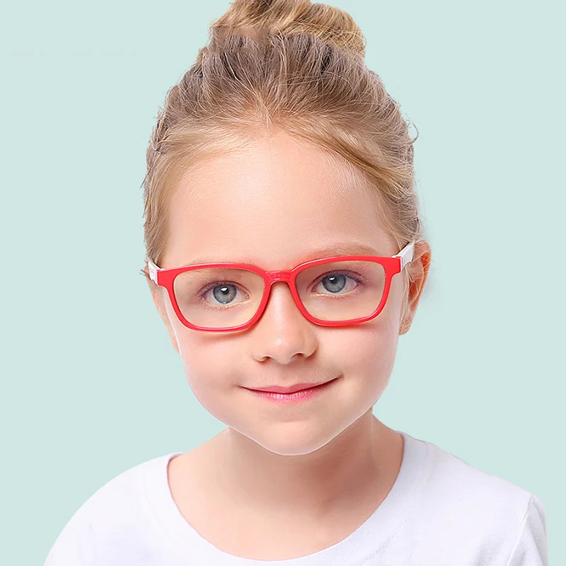 

Bendable Children Optical Glasses Flexible One-piece Safe Eyeglasses Plain Mirror Silicone Anti-blue Light Goggles Eyewear Frame