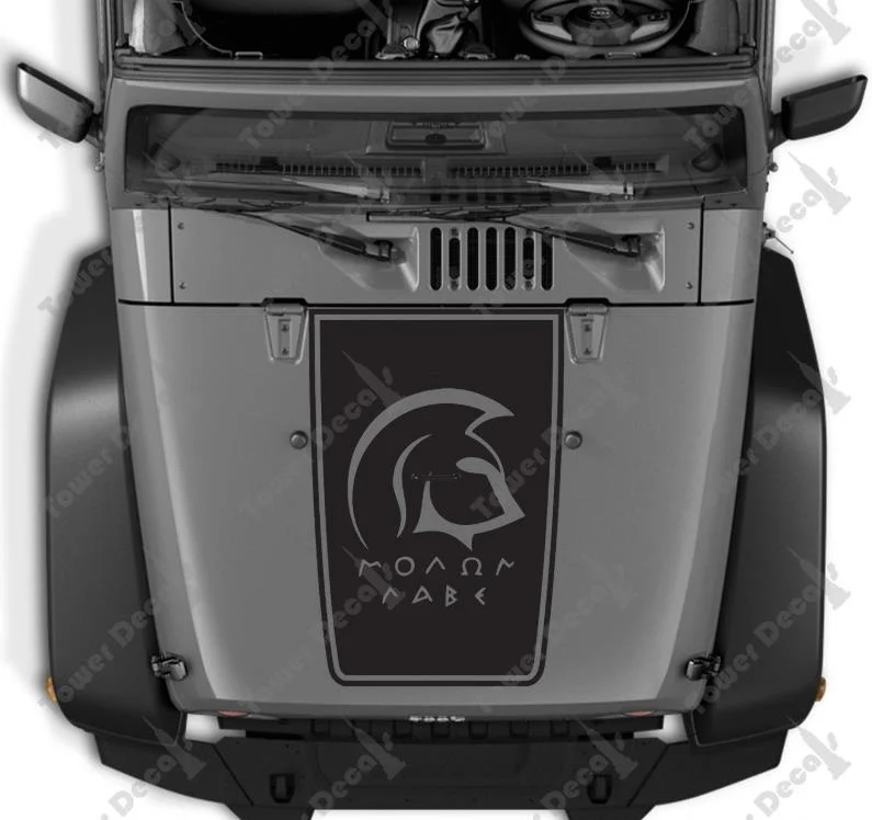 

Для капота Блэкаут Molon Labe Spartan Warrior виниловая наклейка подходит для Jeep Wrangler JK TJ LJ