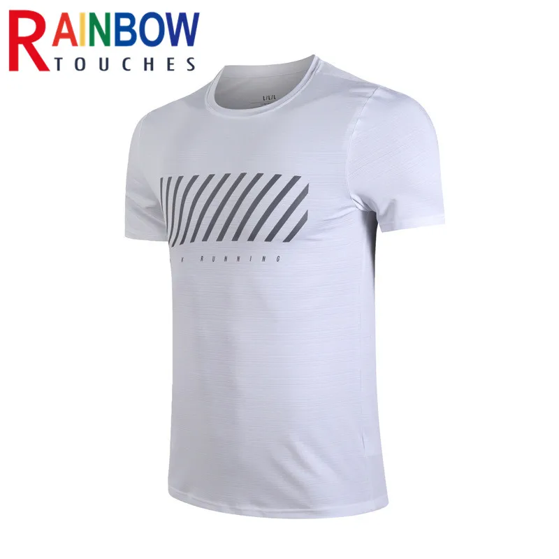 

Мужская летняя спортивная футболка Rainbowtouches 2022, тонкая быстросохнущая дышащая футболка из вискозы с короткими рукавами для бега и фитнеса