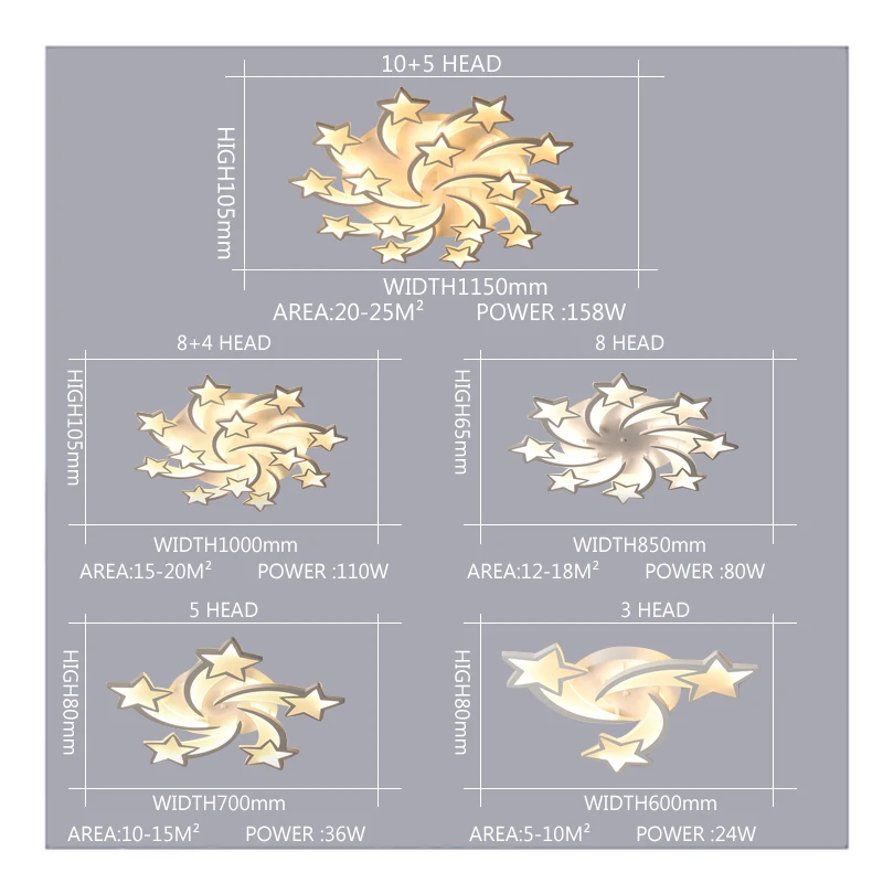 Светодиодная люстра со звездой для гостиной спальни дома современный декор