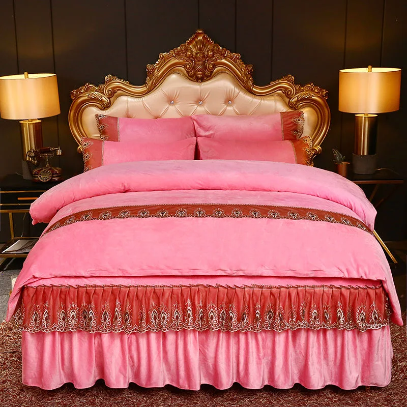 Queen Bedding Set Winter Soft Fluffy Duvet Cover Coral Fleece Bedding Set Girl Bedding Baby Quilt Cover Bed Sheet Home Textile images - 6