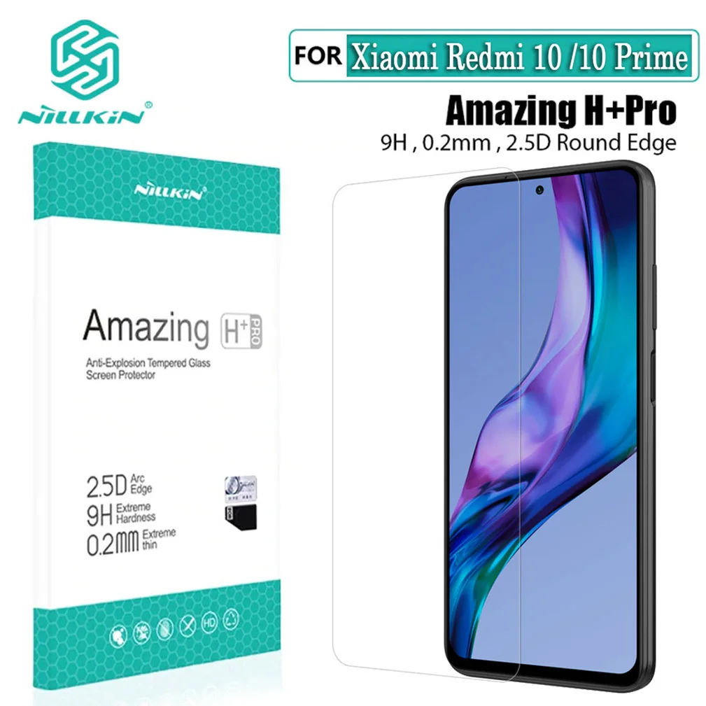 

Redmi 10 Glass NILLKIN Amazing H+Pro 0.23MM 2.5D Tempered Glass for Xiaomi Redmi 10 Prime Screen Protector