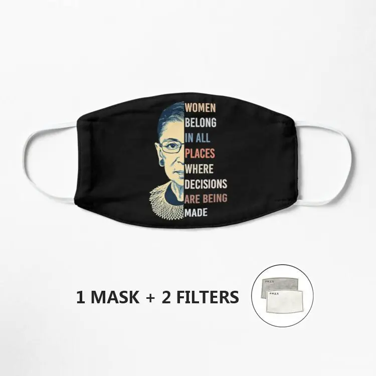 

Ruth Bader Ginsburg RBG Women Belong In All Places Shirt Mask Face Mouth Mask Cotton Cartoon Pattern Anti-Dust Anti-Bacterial