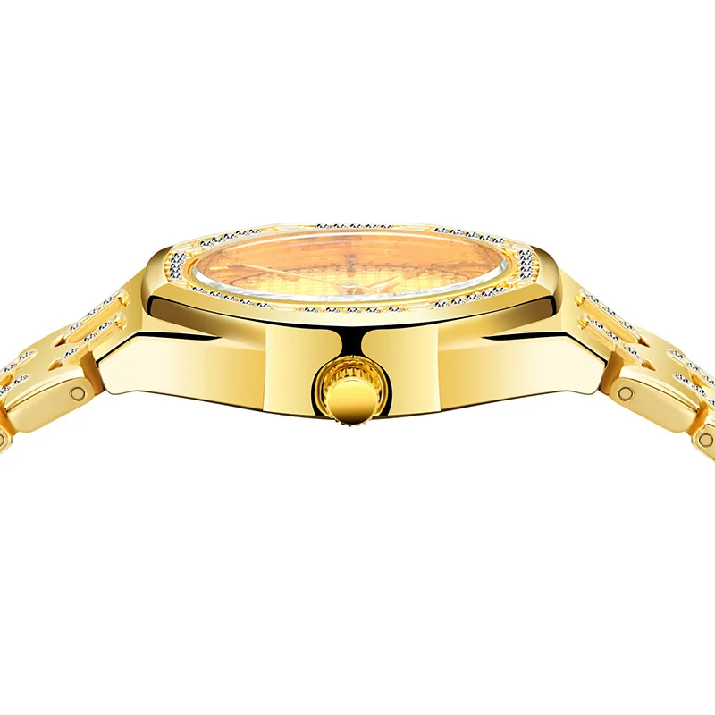 Женские кварцевые часы с хронографом роскошные брендовые со стразами наручные