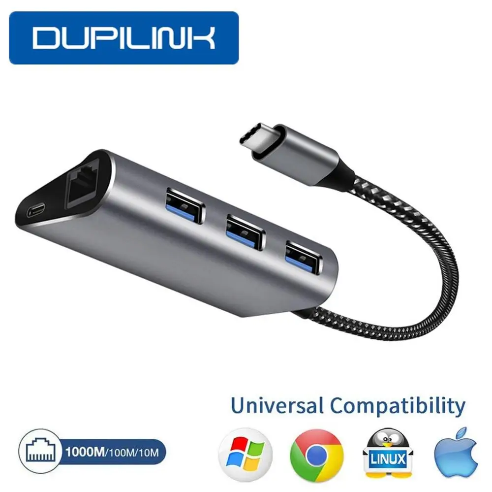 DUPILINK USB Ethernet 3 0 к RJ45 HUB для Xiaomi Mi Box 3/S телеприставка адаптер Сетевая карта 10/100/1000
