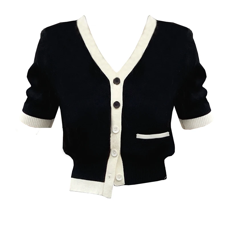 

Новинка 2021, летний женский кардиган VANOVICH, свитер, милый Дамский кардиган с коротким рукавом, женская одежда в Корейском стиле, топы