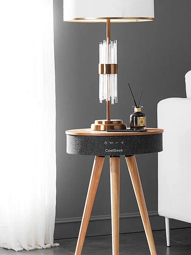 wireless charging mobile phone bluetooth audio 3d surround subwoofer coffee table solid wood bedside cabinet speaker free global shipping