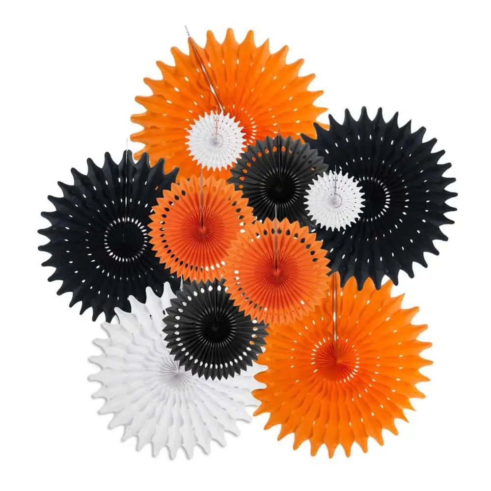 Украшение в виде хлопьев снега бумажные вееры для Хэллоуина набор вырезанные