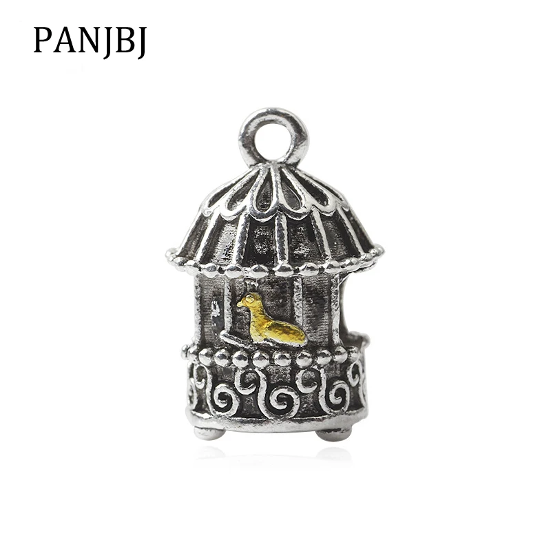 

Новая бесплатная доставка Посеребренная бусина сплав Винтаж птичья клетка Шарм подходит для оригинального браслета Пандоры ожерелье DIY же...