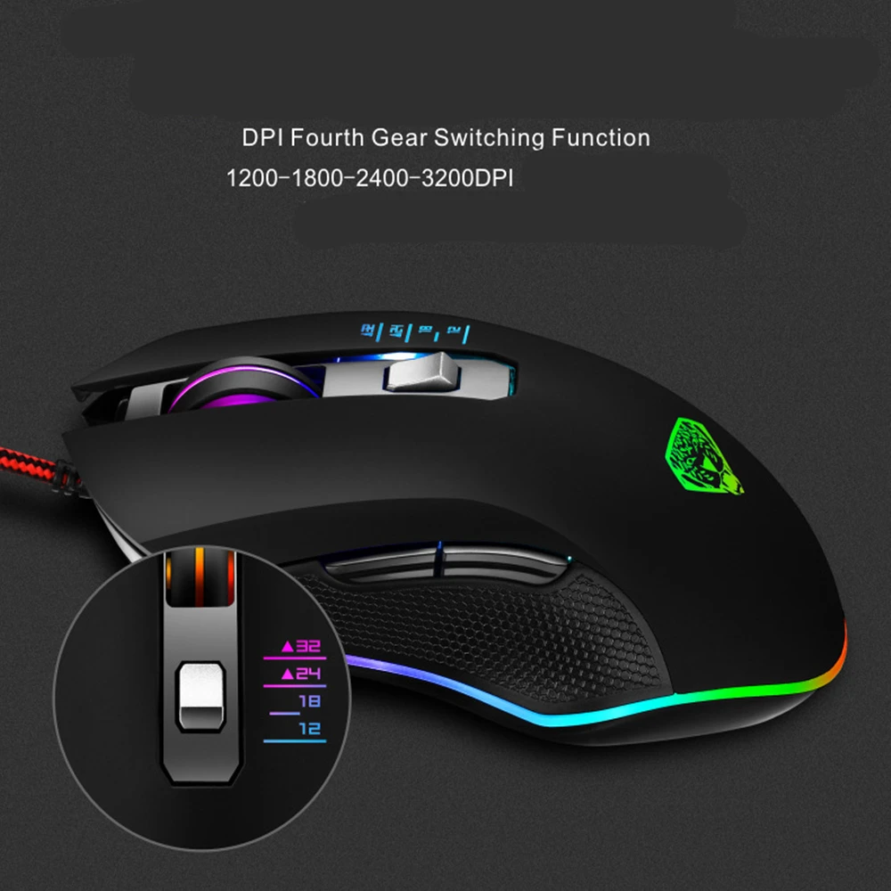 Проводная игровая эргономичная оптическая мышь 3200DPI | Компьютеры и офис