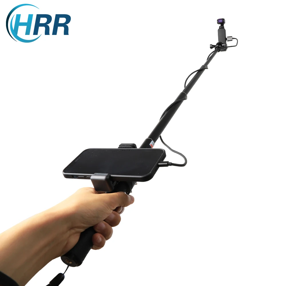 HRR Selfie Stick Pole for DJI Pocket 2/Osmo Pocket With Type-C iPhone Data Cable Extendable Monopod Accessories