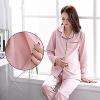 maternity home service pajamas set cotton solid color confinement wear waist adjustable side opening breastfeeding clothing