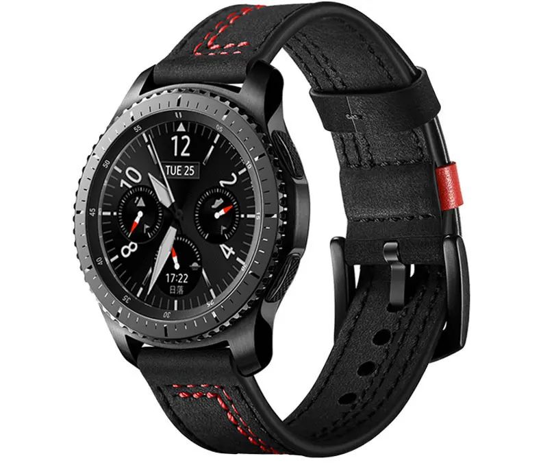 22 мм ремешок из натуральной кожи для samsung gear S3 Frontier galaxy watch 46 мм huawei gt watch 2 band amazfit GTR 47 мм браслет