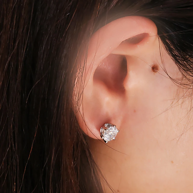 AEAW 2ctw DEF белый алмаз тест прошел Moissanite серьги серебристого цвета Бижутерия