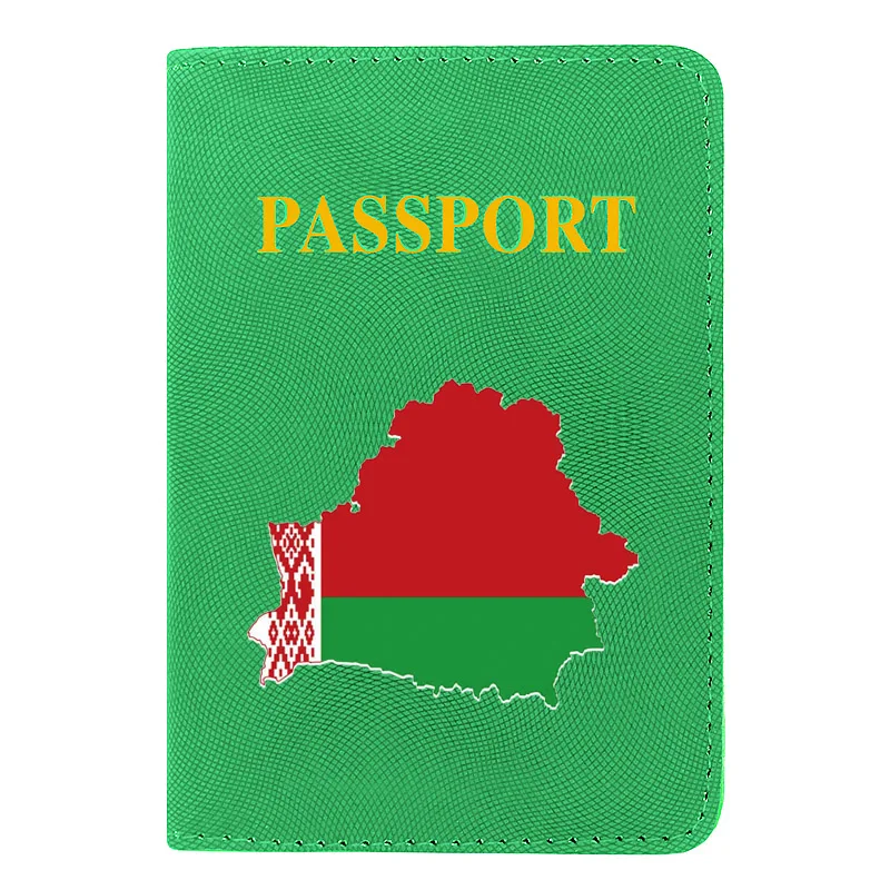 

Classic Belarus Map Printing Women Men Passport Cover Pu Leather Travel ID Credit Card Holder Pocket Wallet Bags