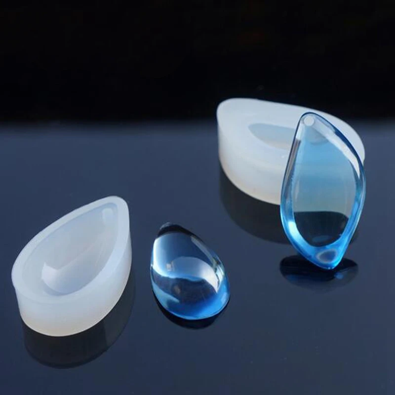 1pcs Liquid Silicone Rectangle Mold UV Resin Jewelry Rhombus & Tear Water Drop Shape Pendant Necklace Mold Resin Molds