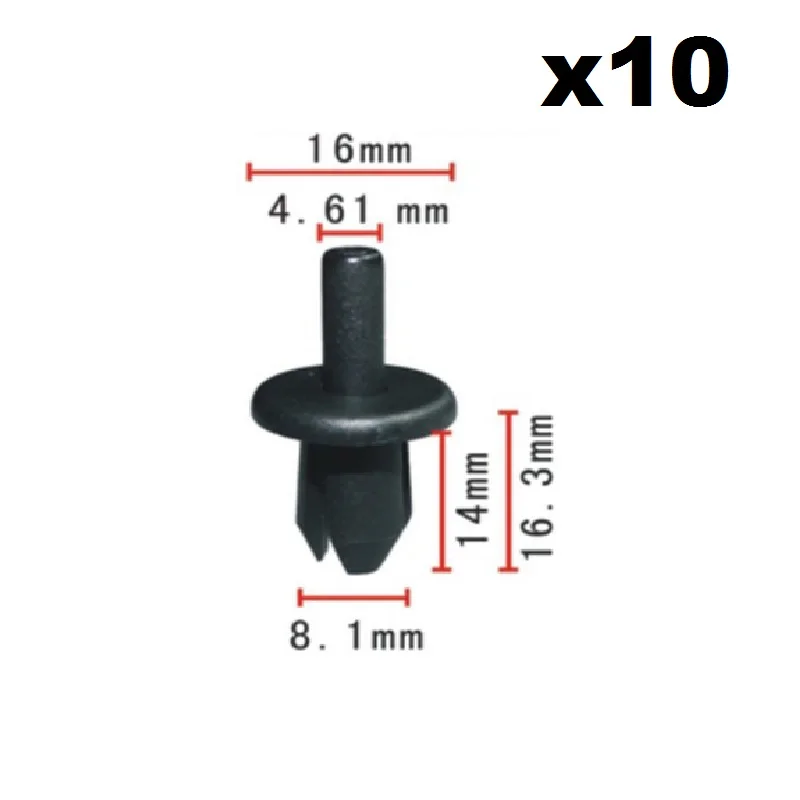 

10pcs For Volvo Multi Purpose Rivet Set of 15 Push Type Clip Retainer 16mm Head 14mm Stem 9133417 / 1005993
