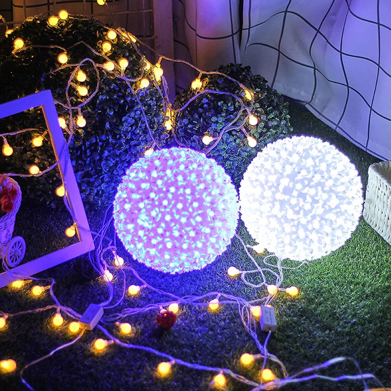 

Crystal Ball Battery Operated Xmas Decor Outdoor Landscape Lamp Fairy Light Durable 50LED Garden Festival LED Nightlight