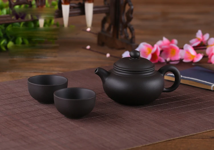 

Purple Clay Tea Set Include 1 Pot 2 Cups, Xishi Pot Tea Ceremony,zisha Ceramic Pottery Teacup,china Kung Fu Tea Sets