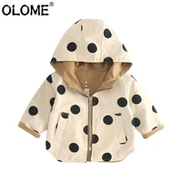 olome reversible children hooded jacket polka dot kid girls and boys coat oversized baby outwear fashion toddler clothing