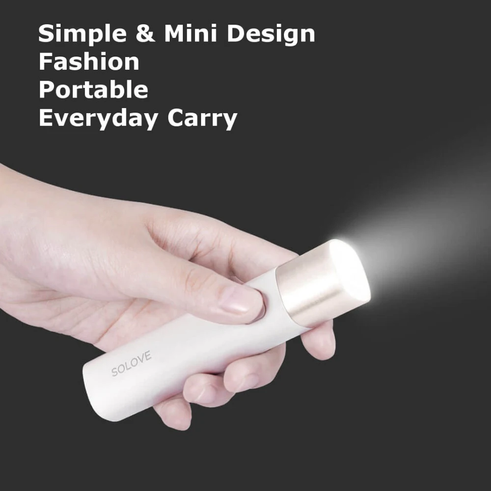 Xiaomi SOLOVE портативный фонарик USB зарядки для мобильных устройств перезаряжаемый яркий EDC фонарик 3000 мАч светодиодный фонарик для велосипеда