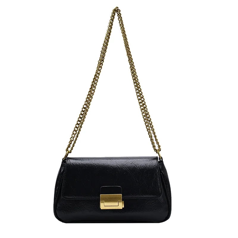 

Niche Women Bag 2020 New Retro Simple Single Shoulder Small Square Bag Hundred With Chain Crossbody Bag Armpit Bag