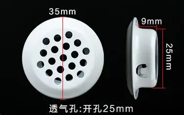 25mm white Bevel 10 шт./лот 30 мм/35 мм/40 мм/43 мм/65 мм из нержавеющей стали вентиляционное отверстие шкаф украшение шкафа респирадеро круглая вентиляционная система - Цвет: 25mm white Bevel