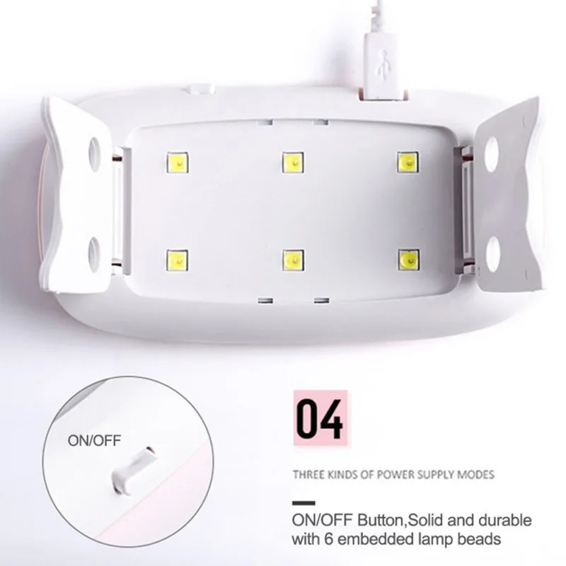 Портативный светодиодный маникюрный гель лампа для ногтей Сушилка мини аппарат