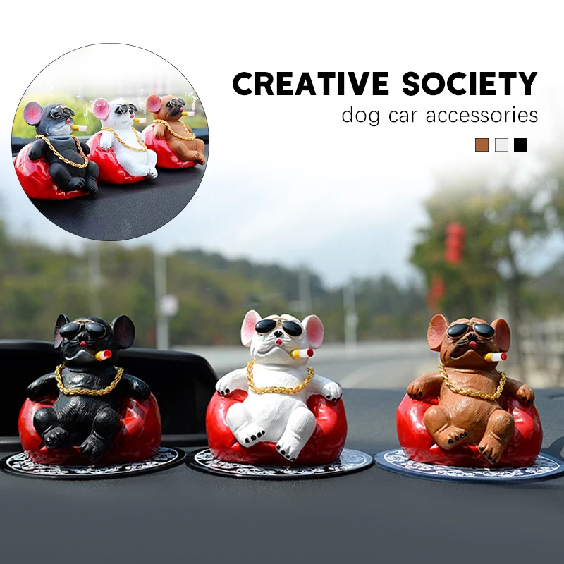 

Car Bulldog Ornaments Domineering Sofa Dog Console Dashboard Animal Ornament Car Interior Supplies Accessories Car Decoration
